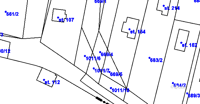 Parcela st. 669/4 v KÚ Smržov u Lomnice nad Lužnicí, Katastrální mapa
