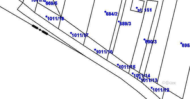Parcela st. 1011/16 v KÚ Smržov u Lomnice nad Lužnicí, Katastrální mapa