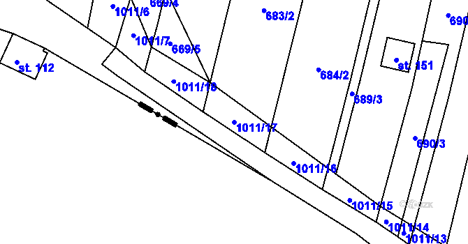 Parcela st. 1011/17 v KÚ Smržov u Lomnice nad Lužnicí, Katastrální mapa