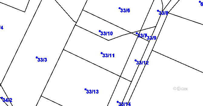 Parcela st. 33/11 v KÚ Smržov u Lomnice nad Lužnicí, Katastrální mapa