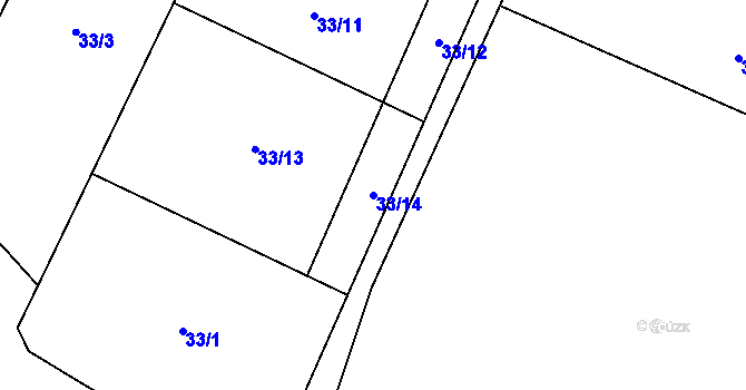 Parcela st. 33/14 v KÚ Smržov u Lomnice nad Lužnicí, Katastrální mapa