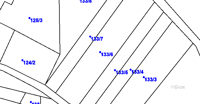 Parcela st. 133/6 v KÚ Chlum pod Táborem, Katastrální mapa