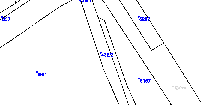 Parcela st. 438/2 v KÚ Chlum pod Táborem, Katastrální mapa