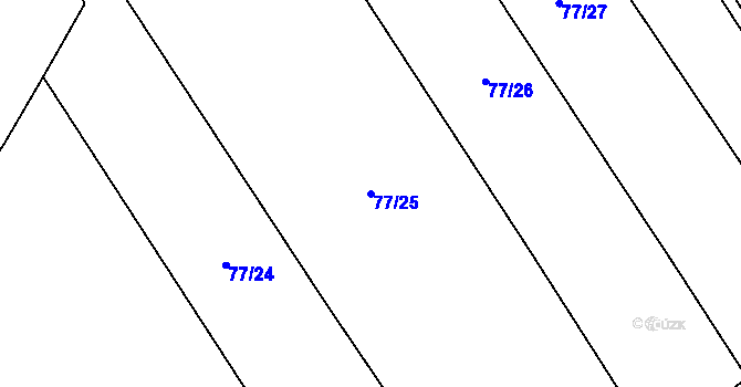 Parcela st. 77/25 v KÚ Chlum pod Táborem, Katastrální mapa