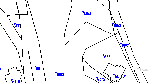 Parcela st. 85/6 v KÚ Košov, Katastrální mapa
