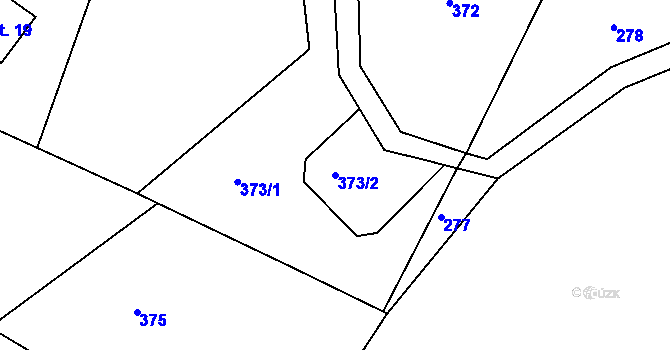 Parcela st. 373/2 v KÚ Košov, Katastrální mapa
