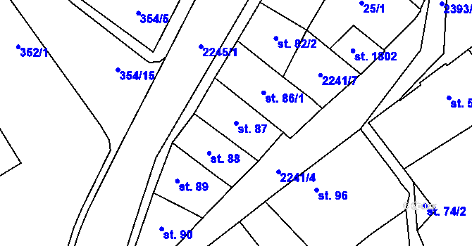 Parcela st. 87 v KÚ Lomnice nad Popelkou, Katastrální mapa