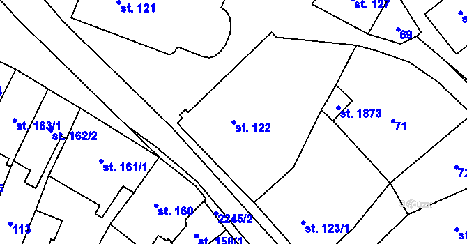 Parcela st. 122 v KÚ Lomnice nad Popelkou, Katastrální mapa