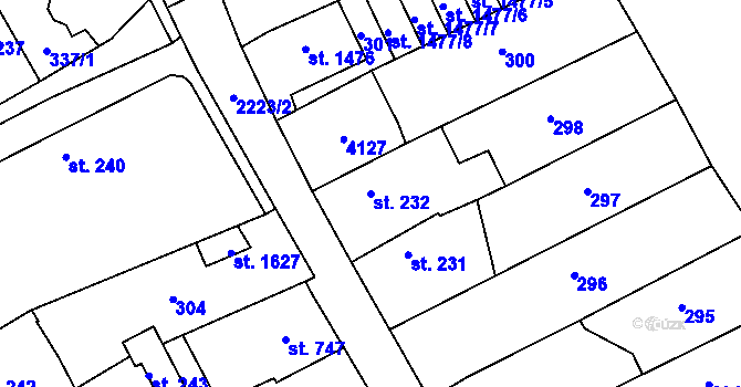 Parcela st. 232 v KÚ Lomnice nad Popelkou, Katastrální mapa