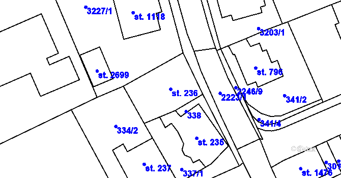 Parcela st. 236 v KÚ Lomnice nad Popelkou, Katastrální mapa
