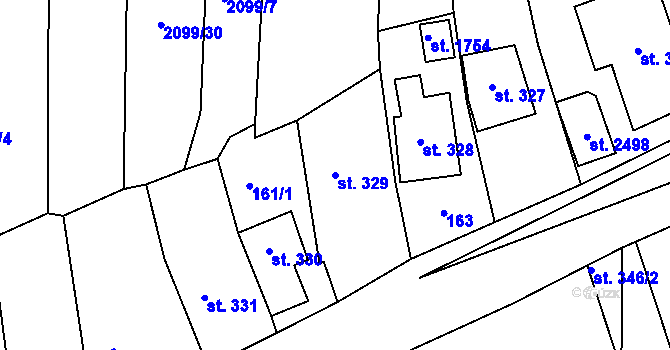 Parcela st. 329 v KÚ Lomnice nad Popelkou, Katastrální mapa