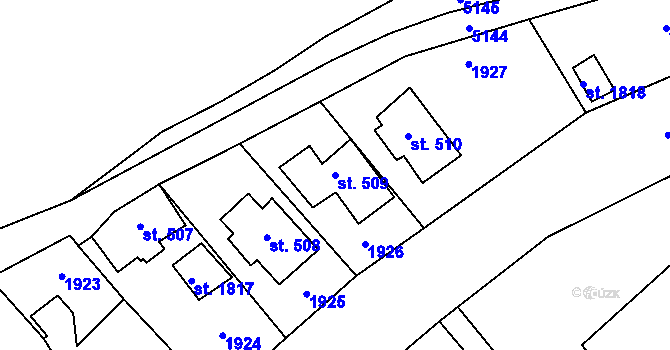 Parcela st. 509 v KÚ Lomnice nad Popelkou, Katastrální mapa