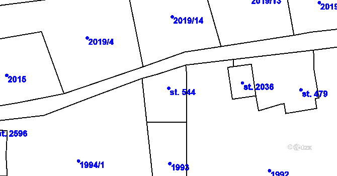 Parcela st. 544 v KÚ Lomnice nad Popelkou, Katastrální mapa