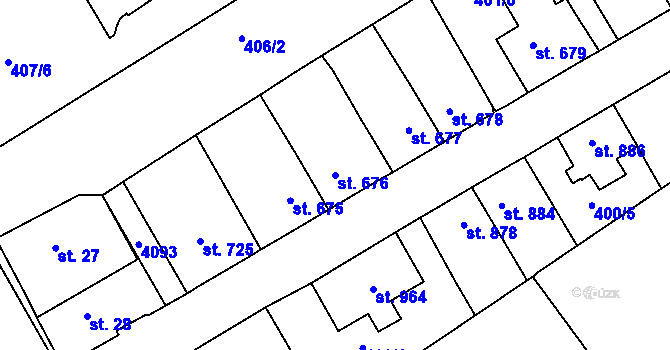 Parcela st. 676 v KÚ Lomnice nad Popelkou, Katastrální mapa
