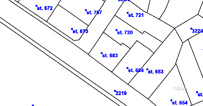 Parcela st. 683 v KÚ Lomnice nad Popelkou, Katastrální mapa