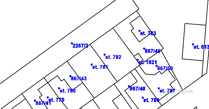 Parcela st. 782 v KÚ Lomnice nad Popelkou, Katastrální mapa
