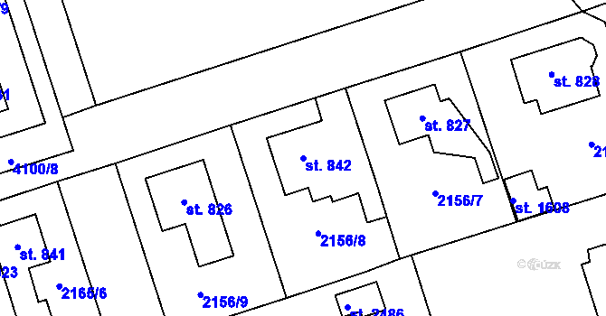 Parcela st. 842 v KÚ Lomnice nad Popelkou, Katastrální mapa