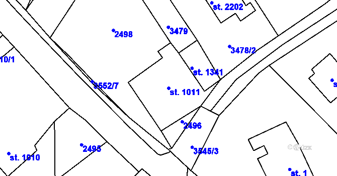 Parcela st. 1011 v KÚ Lomnice nad Popelkou, Katastrální mapa