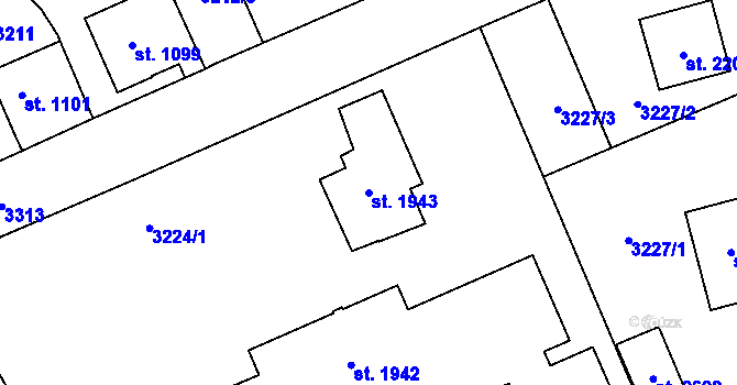 Parcela st. 1943 v KÚ Lomnice nad Popelkou, Katastrální mapa