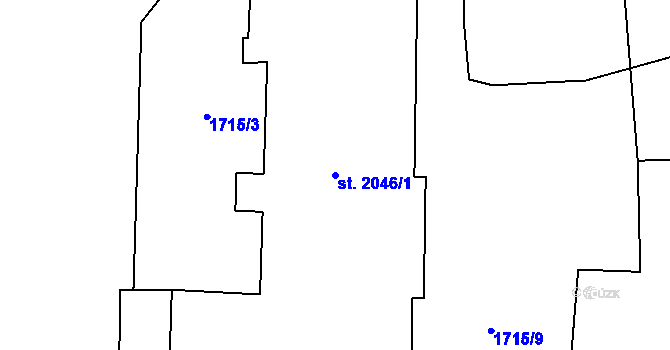 Parcela st. 2046/1 v KÚ Lomnice nad Popelkou, Katastrální mapa