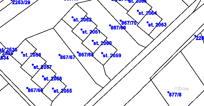 Parcela st. 2059 v KÚ Lomnice nad Popelkou, Katastrální mapa