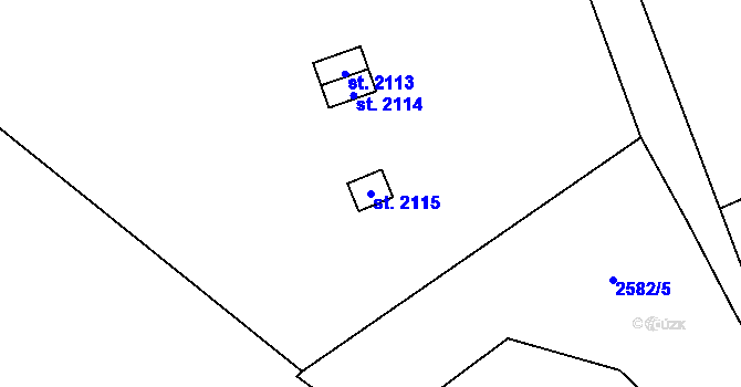 Parcela st. 2115 v KÚ Lomnice nad Popelkou, Katastrální mapa