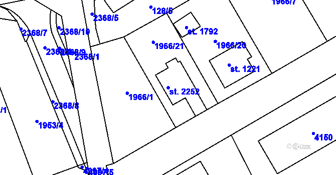 Parcela st. 2252 v KÚ Lomnice nad Popelkou, Katastrální mapa