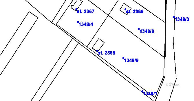 Parcela st. 2368 v KÚ Lomnice nad Popelkou, Katastrální mapa