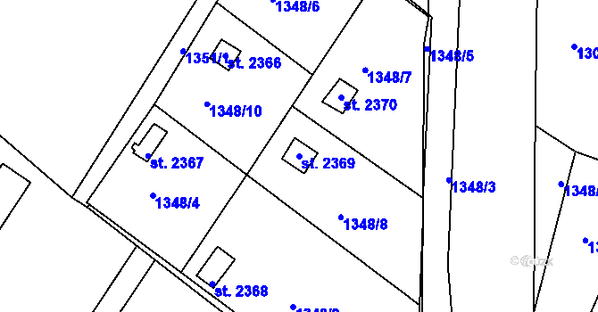 Parcela st. 2369 v KÚ Lomnice nad Popelkou, Katastrální mapa