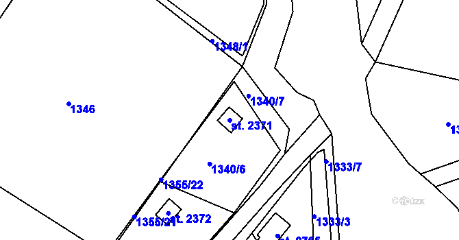 Parcela st. 2371 v KÚ Lomnice nad Popelkou, Katastrální mapa