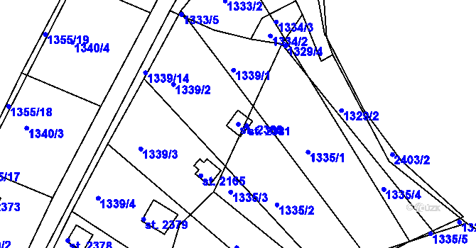 Parcela st. 2380 v KÚ Lomnice nad Popelkou, Katastrální mapa