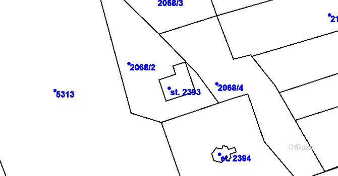 Parcela st. 2393 v KÚ Lomnice nad Popelkou, Katastrální mapa