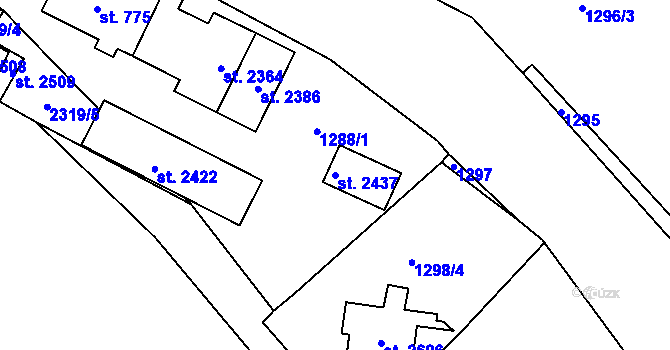 Parcela st. 2437 v KÚ Lomnice nad Popelkou, Katastrální mapa