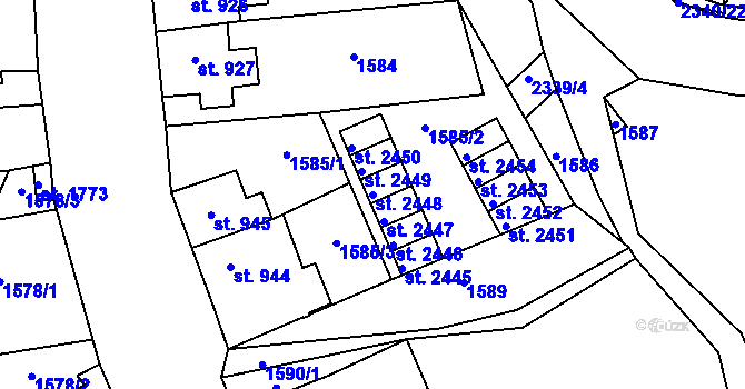 Parcela st. 2448 v KÚ Lomnice nad Popelkou, Katastrální mapa