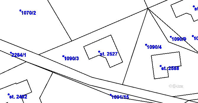 Parcela st. 2527 v KÚ Lomnice nad Popelkou, Katastrální mapa