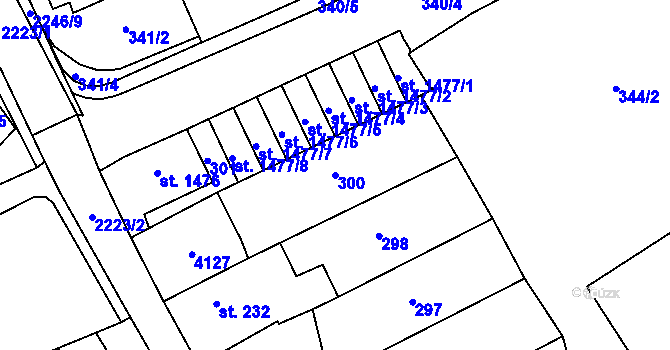 Parcela st. 300 v KÚ Lomnice nad Popelkou, Katastrální mapa