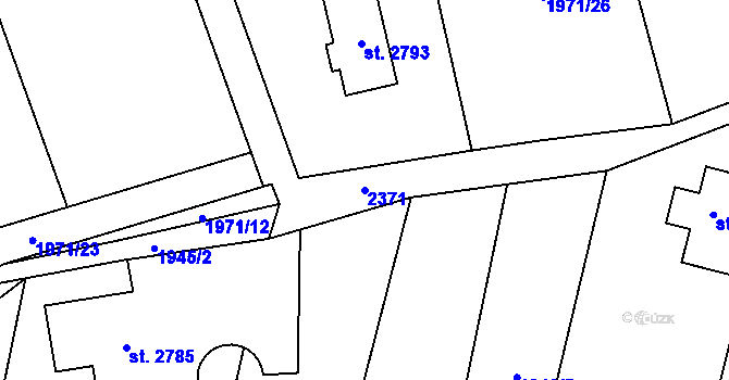 Parcela st. 2371 v KÚ Lomnice nad Popelkou, Katastrální mapa