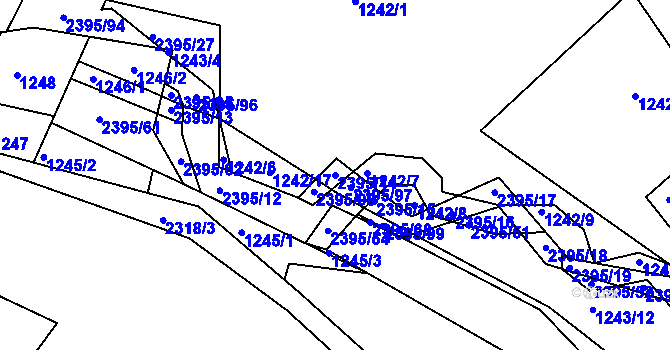 Parcela st. 2395/14 v KÚ Lomnice nad Popelkou, Katastrální mapa