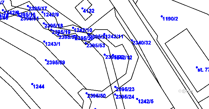 Parcela st. 2395/22 v KÚ Lomnice nad Popelkou, Katastrální mapa