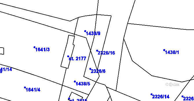 Parcela st. 2326/16 v KÚ Lomnice nad Popelkou, Katastrální mapa