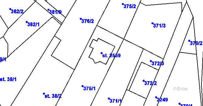 Parcela st. 2559 v KÚ Lomnice nad Popelkou, Katastrální mapa
