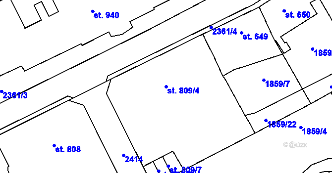 Parcela st. 809/4 v KÚ Lomnice nad Popelkou, Katastrální mapa