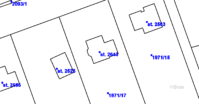 Parcela st. 2643 v KÚ Lomnice nad Popelkou, Katastrální mapa