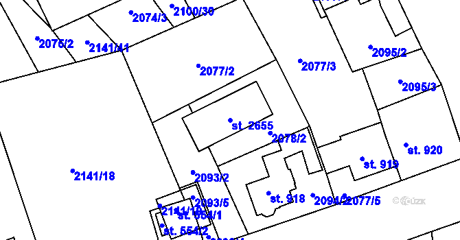 Parcela st. 2655 v KÚ Lomnice nad Popelkou, Katastrální mapa