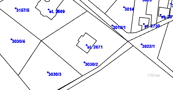 Parcela st. 2671 v KÚ Lomnice nad Popelkou, Katastrální mapa