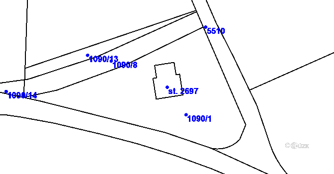 Parcela st. 2697 v KÚ Lomnice nad Popelkou, Katastrální mapa