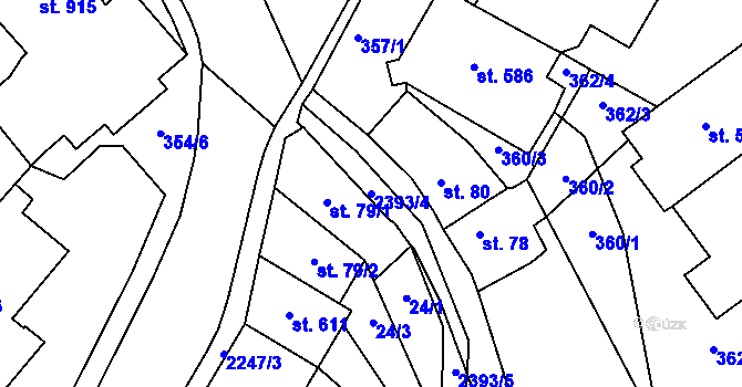 Parcela st. 2393/4 v KÚ Lomnice nad Popelkou, Katastrální mapa