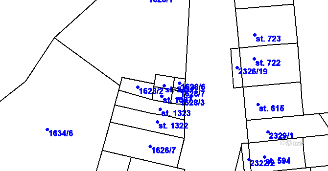 Parcela st. 2417 v KÚ Lomnice nad Popelkou, Katastrální mapa
