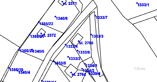 Parcela st. 2765 v KÚ Lomnice nad Popelkou, Katastrální mapa
