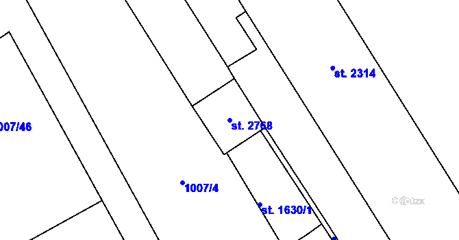 Parcela st. 2768 v KÚ Lomnice nad Popelkou, Katastrální mapa